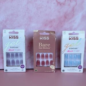 💅3 Sets💅NWT KISS Gel Fantasy Jelly Color/Bare But Better Nails Bundle - Size: M